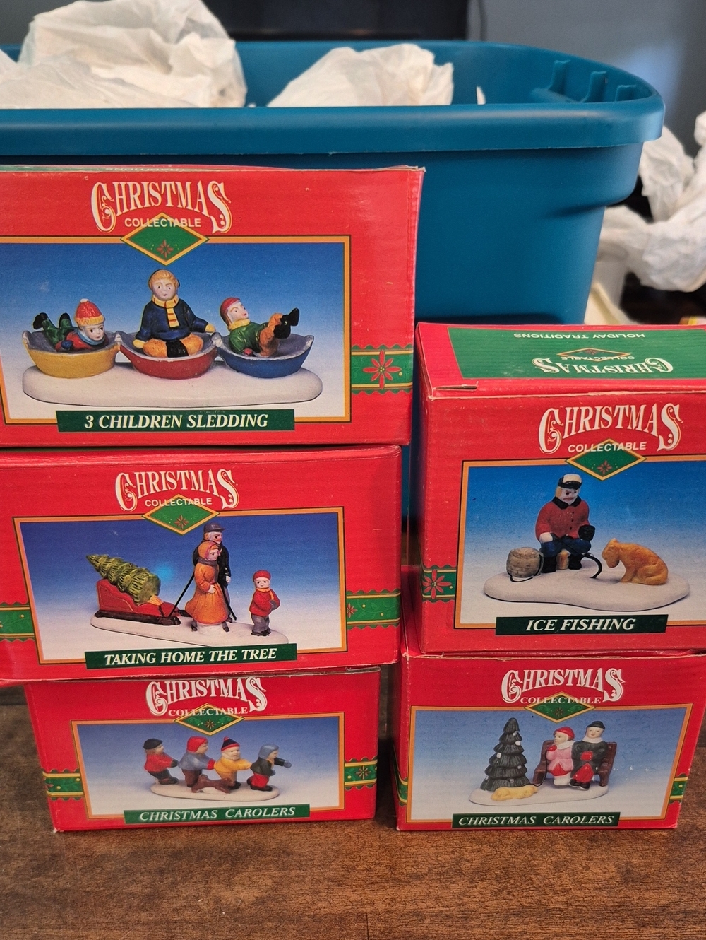 Kids Toy Set - Red Holiday Figurine Boxes